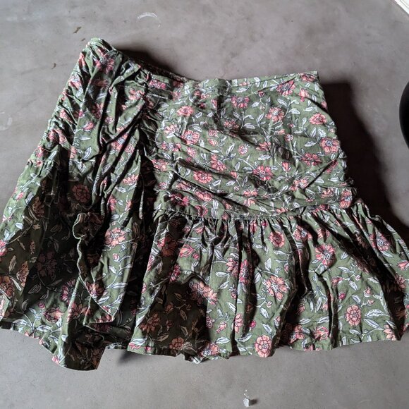 Sézane Julia Skirt | Khaki Indian flowers - Picture 11 of 16